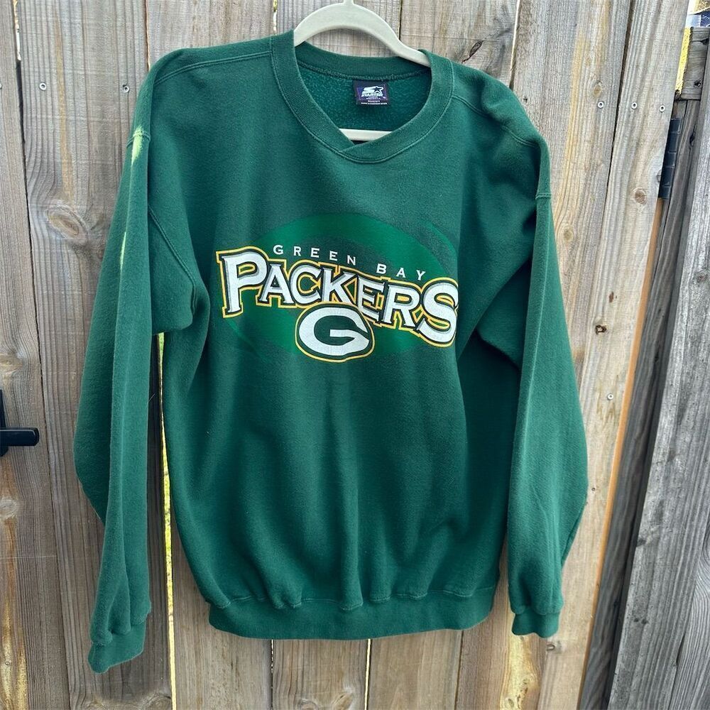 Vintage Starter Green Bay Packers Crewneck Sweatshirt Men's L Green